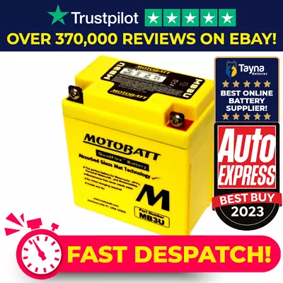 MB3U MOTOBATT Quadflex AGM Bike Battery 12V 3.8Ah • £26.21