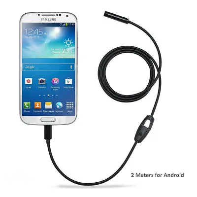 7mm 2M Waterproof Endoscope Inspection 6LED Camera For Android Smartphone Tablet • £9.98