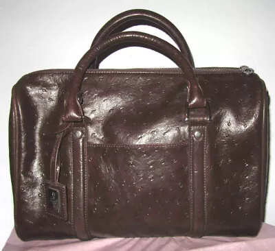 Large EDINA RONAY Overnight BAG Brown LEATHER Faux Ostrich BNWOT • £55