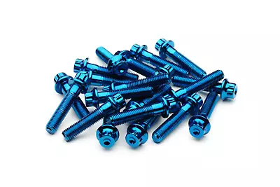 M7 32mm Blue 3PC Wheel Split Rim Assembly Bolts BBS RS OZ Schmidt RH Screws • $223.84