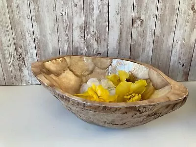 Natural Coconut Shell Bowl Decorative Dish Gold Pearlised Shell Lining Handmade  • £19.99