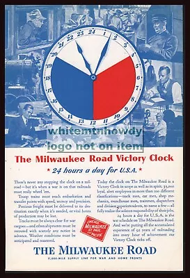 1943 WWII MILKWAUKEE ROAD RAILROAD Victory Clock Wartime Train Travelers • $9.99