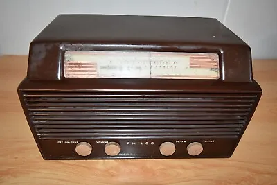 Vintage Philco Bc/fm #49-906 Tube Radio With Baklite Case • $36.50