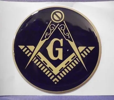 Mason Masonic Lodge Temple Full Color 2 Inch Epoxy Dome Car Decal Sticker Emblem • $5.40