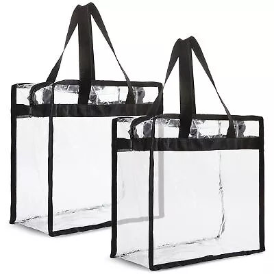 2 Pack Stadium Approved Clear Tote Bags With Handles For Beach Concert 12x6x12  • $13.99