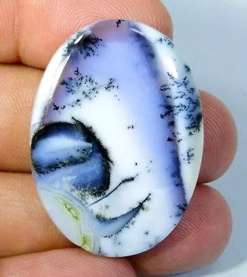 50 Ct Natural Ice River Black Forest Dendrite Opal Oval Cabochon Gemstone Ed-260 • $6.99