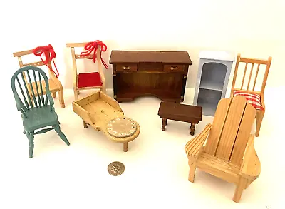$19.95 • Buy Grab Bag Of  1/12  Scale Dollhouse Miniature Chairs  Plus   [n]