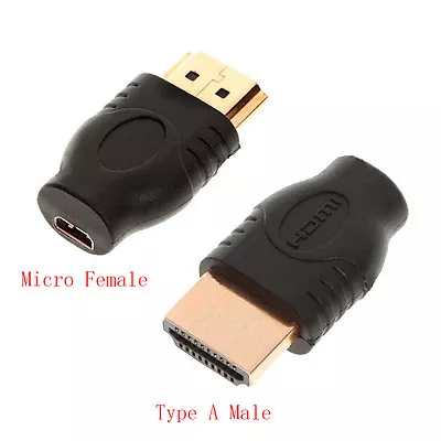 HDMI Type A Male To Micro HDMI Female (Type D) Adapter Converter 1080p Full HD • $6.99