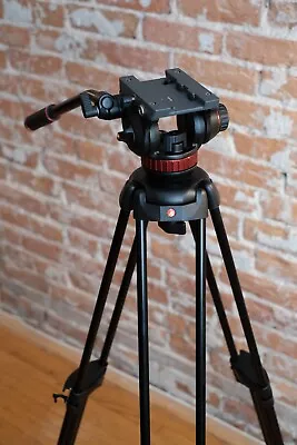 Manfrotto 502A Fluid Head 546B Legs Professional Video Tripod Italy LIKE NEW • $310.22