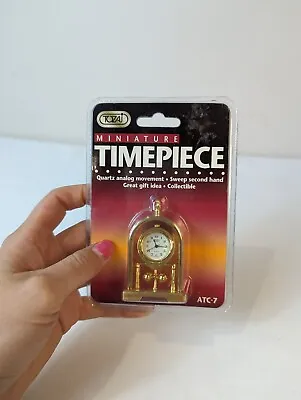 Tozaj Miniature Timepiece Quartz Analog Mantle Clock ATC-7 Collectible Brass  • $39.99