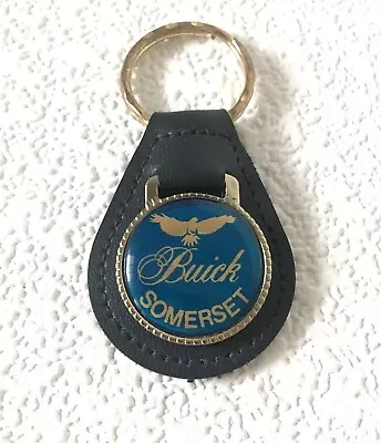 Vintage Keychain BUICK SOMERSET Key Fob Ring GM Regal FAUX LEATHER & METAL • $17.95