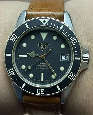 1985 HEUER 1000 Professional Quartz Vintage Watch • $1999