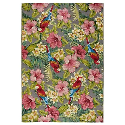 £53.87 • Buy Modern Floral Style Durable Practical Indoor Outdoor Multi Colour Easy Care Rugs