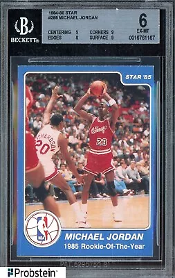 1984-85 Star Basketball #288 Michael Jordan Bulls RC Rookie HOF BGS 6 W/ (2) 9's • $600