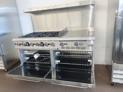 $4195 • Buy New 60  - 6 Burner With 24  Griddle Gas Range Over Double Ovens Nsf Commercial 