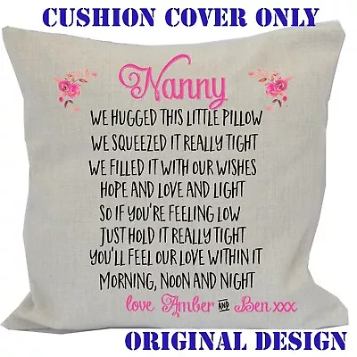 NANNY HUGS  Personalised Cushion Cover ONLY Mother's Day Gift Birthday Present • $22