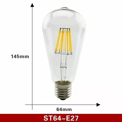 Edison ​LED Bulb Filament  Lamp E27 E14 220V-240V Lights ST64 C35 C35L A60 White • $4.28