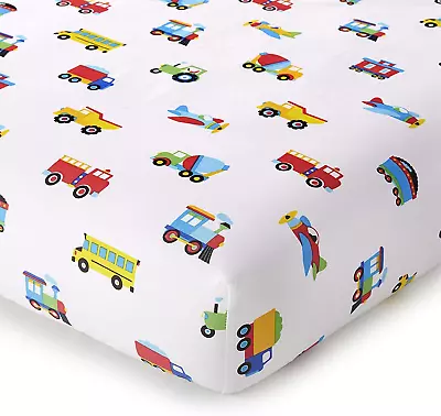 Wildkin Kids 100% Cotton Fitted Crib Sheet Train Plane And Trucks  • $34.54