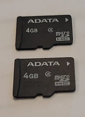 2X Data Storage Card Micro SDHC Card 4GB Picture Storage ADATA (Class 4) Memory • $9.98