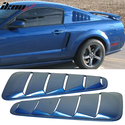 $108.99 • Buy Fits 05-09 Ford Mustang V6 OE Style Side Quarter Window Louver Painted #G9 Blue