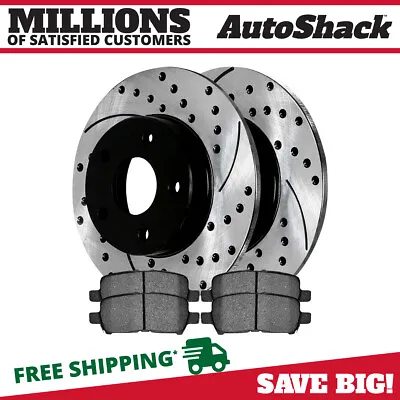 $71.72 • Buy Rear Drilled Slotted Brake Rotors Black & Pads For Chevy Impala Limited 3.6L V6