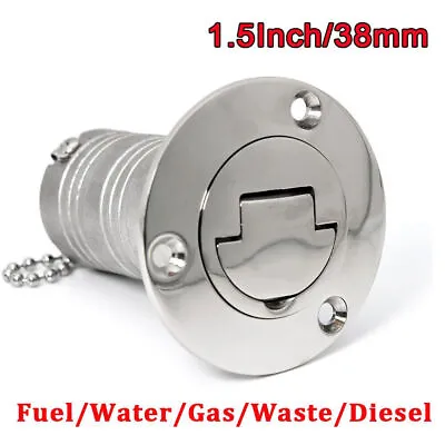 1.5  Keyless Cap Gas Fuel Tank Deck Filler For Boat Marine 316 Stainless Steel • $22.92