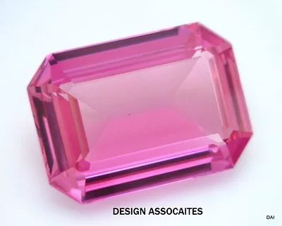 Lab Created Pink Sapphire 16x12 Mm Emerald  Cut Aaa • $12.99