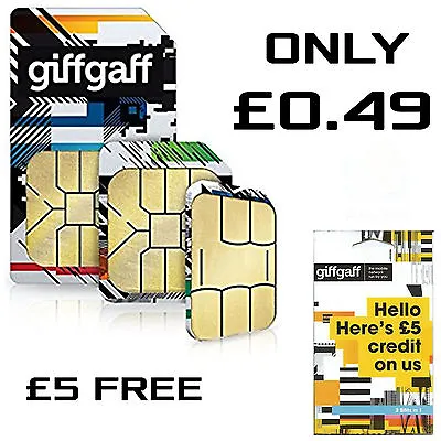 Giffgaff SIM Card Nano Micro 3 In 1 Size FREE £5 Credit Giff Gaff PAYG 4G Data • $1.25