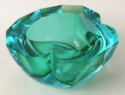 Seguso Vintage Murano Sommerso Faceted Geode Bowl • £17.99