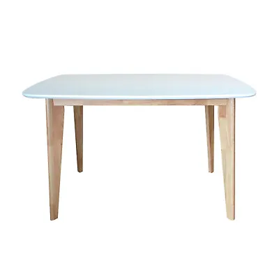 Leena Dining Table White Top And Oak Legs With Oak Veneers Dining Room/Kitchen • £123.99