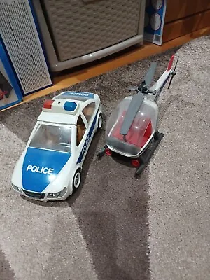 Playmobil Police Car And Helicopter • £10