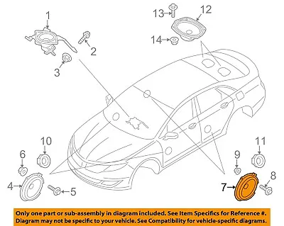 FORD OEM Sound System Audio Stereo-Front Door Speaker DS7Z18808G • $24.50