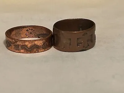 Bell Trading Rings Solid Copper Signed Native Thunderbird Arrows Vintage • $65