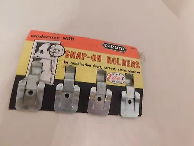 Vintage Storm/Screen Hardware Ferum Snap On Holders Pack Of 4 On Orig Card NOS • $7.77