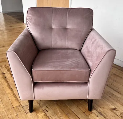 Anabelle Velvet Armchair Sensual Velvet Blush RRP £799 • £349.99