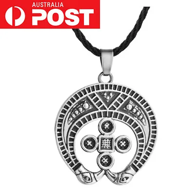 Necklace Pendant Men Women Viking Cross Eagle Unisex Metal Jewellery Gift Xmas • £6.79