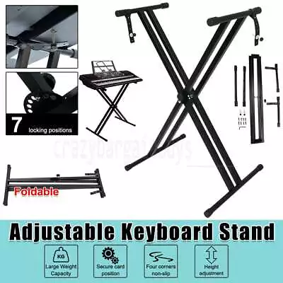 Casa Piano Keyboard Stand Adjustable Folding X Style  Double Braced Height Stool • $27.03