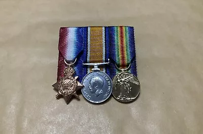 WW1 Miniature 1914-15 British War Medal & Victory Medal Trio Court Mounted • $43.16