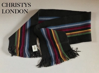 £24 • Buy Christys London 100% Lambswool Muti Coloured Stripe Scarf University / College 