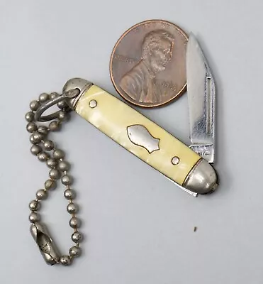 Tiny Vintage Unbranded USA Miniature Novelty Keychain Fob Shackle Pocket Knife • $29.95