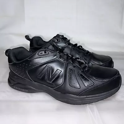 Mens NEW BALANCE 624 4E (Extra Wide) Triple Black Leather Sneakers Sz 10.5 31771 • $55