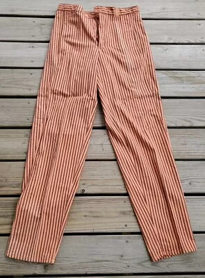 Vintage 80s International Male Men’s Orange Striped Pants Size 34x34 NOS • $15