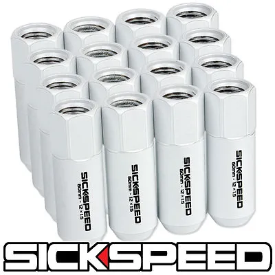 Sickspeed 16 Pc White 60mm Aluminum Lug Nuts For Wheels/rims 12x1.25 L11 • $43.88