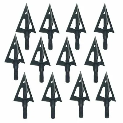 6/12x Broadheads 100/125 Grain 3 Fixed Blade Archery Arrow Heads Bow Hunting  • $22.51