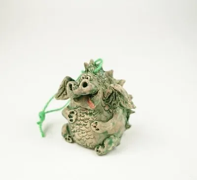 Dragon Small Figurine New Green Ceramic Handmade Wall Hanging Decor Animal Gift • $71.61