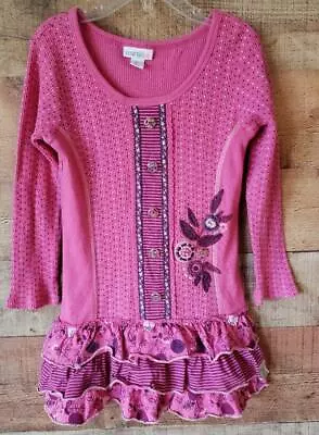 Naartjie Kids Girls Sz 4 Long Sleeve Mauve Pink Dress Fall Winter • $15.59