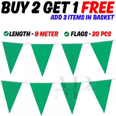 9m Colour Bunting 20 Flags Party Wedding Decoration Event Garden Home Outdoor • £2.99