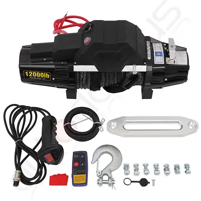 $385.69 • Buy 12000LB Electric Winch Towing Trailer Synthetic Rope Off Road Wireless Remote