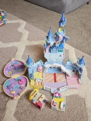 $51 • Buy Vintage Polly Pocket Bluebird 1995 DISNEY Cinderella Castle And Other Polly Lot