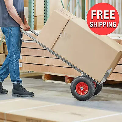 Industrial Gray Manual Hand Truck 660 Lb. Capacity W/ Large 13  Pneumatic Wheels • $132.20